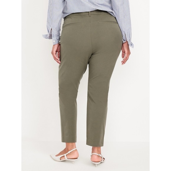 Old Navy Women 8 Reg High-Waisted Pixie Skinny Ankle Green Pants Casual Colorful - Picture 2 of 16